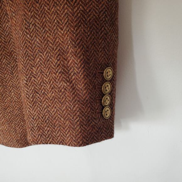 J Crew Bristol Blazer Hazelnut English Wool Herringbone Brown BA441 Size 12 - Picture 6 of 10